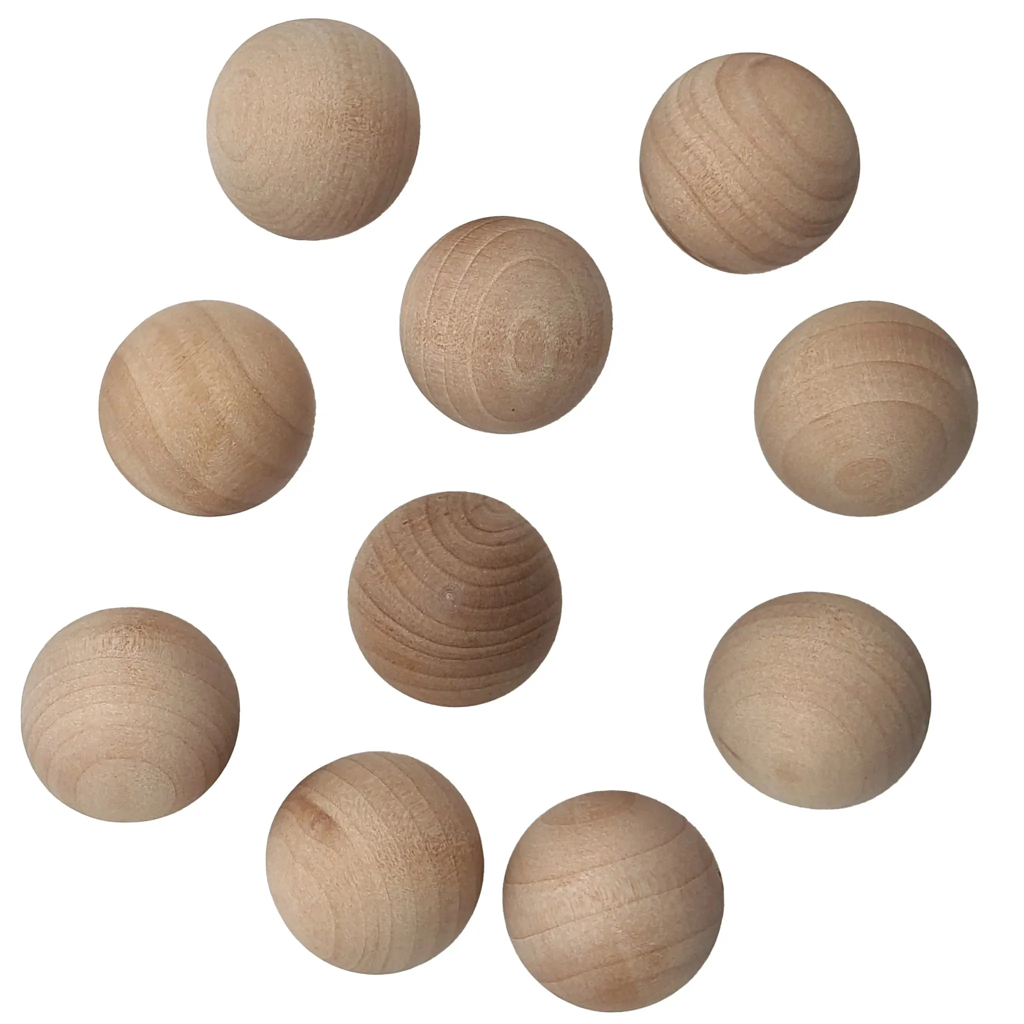 10 Pack 1" Diameter Wooden Balls for Crafting