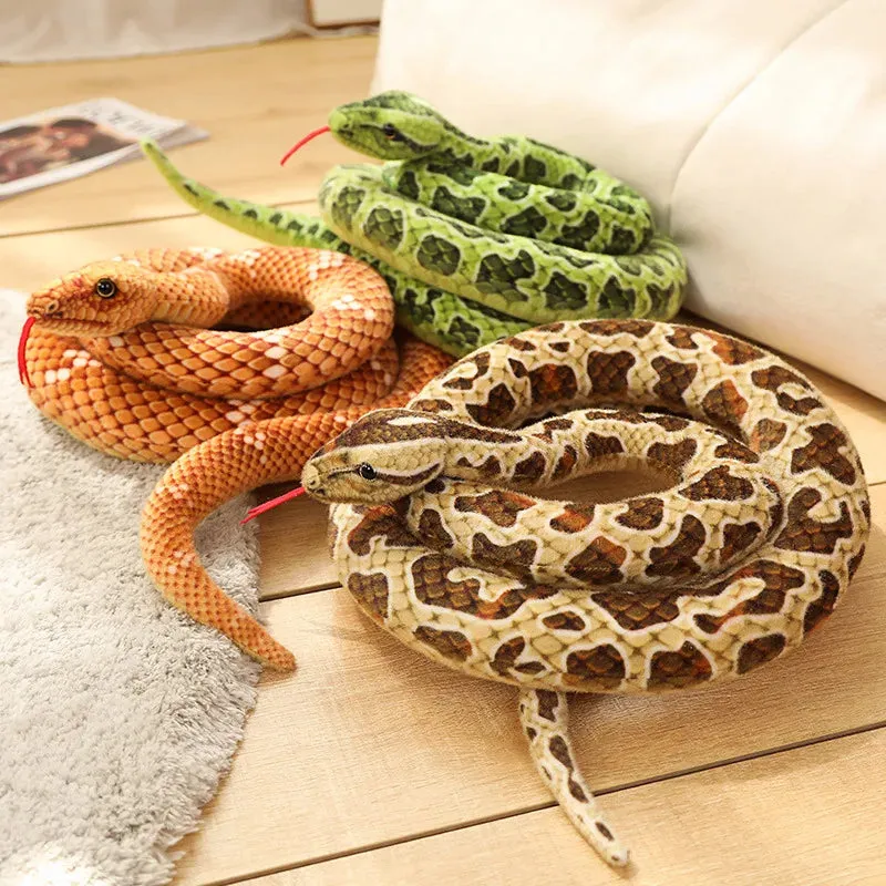 1pc 200cm Giant Snakes Plush Toy Simulation Long Golden Python Stuffed Snake Plushie Pillow Children Boys Gift Home Decoration