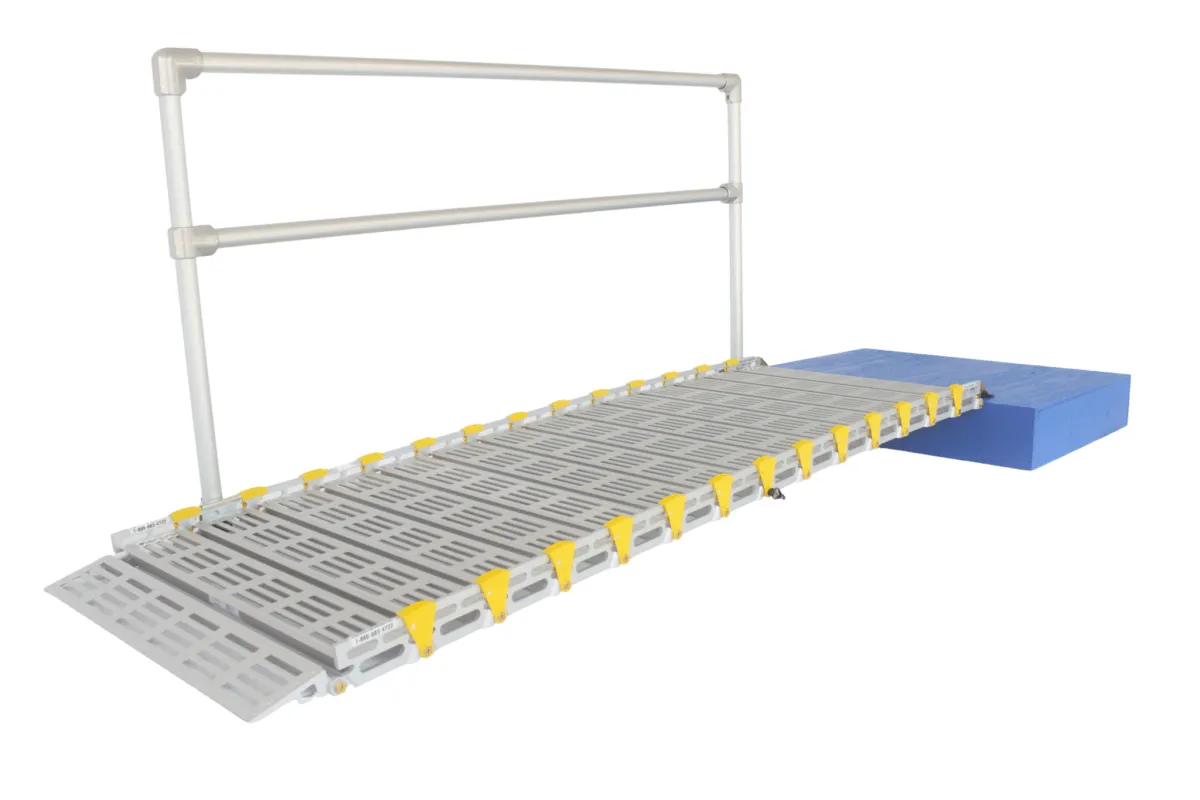 36" Wide Modular Ramp System with Straight End Handrails