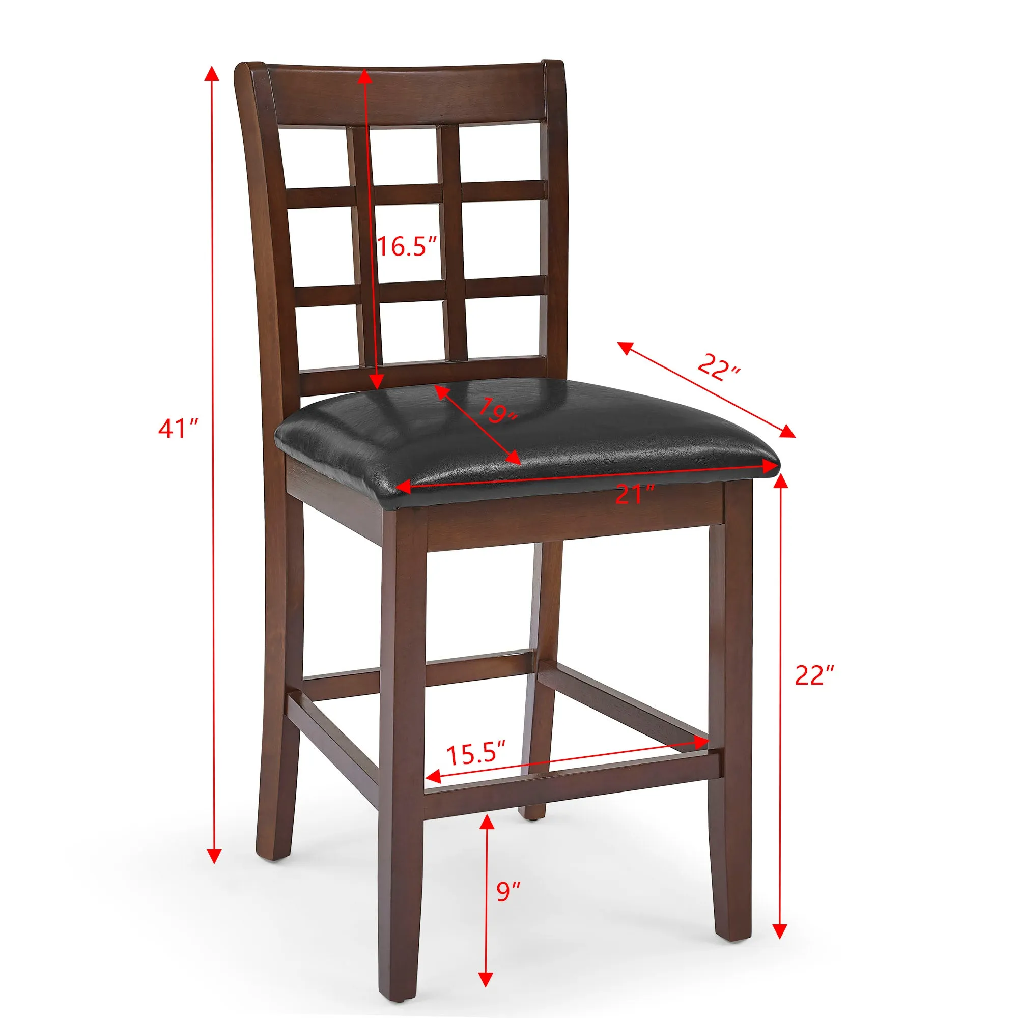 5 Pieces Faux Marble Top Counter Height Dining Table and PU Upholstered Dining Chair for Kitchen, Living Room and Dining Room (Table   4 Chairs)