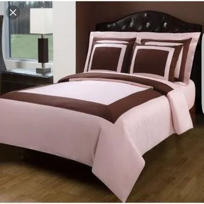 9 Pieces Bedding Sets - Pink & Brown