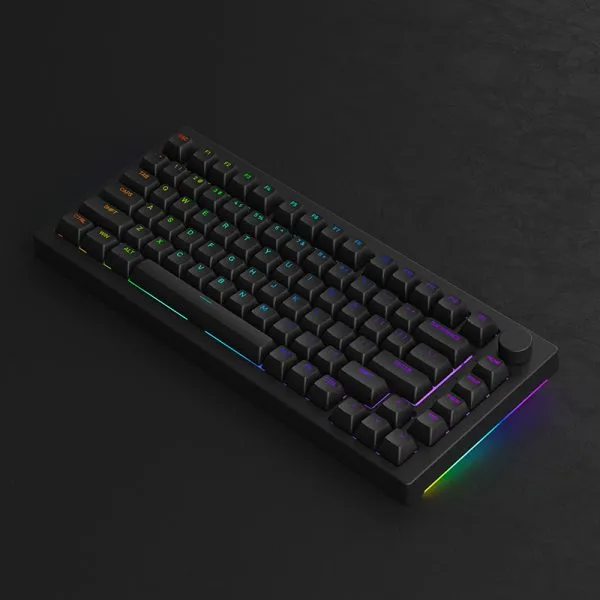 Akko 5075S Shine-Through RGB Hot-Swappable Mechanical Keyboard Black (Wine White)