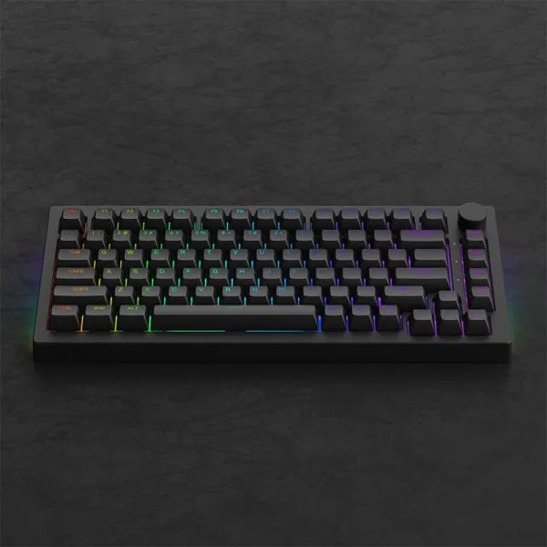 Akko 5075S Shine-Through RGB Hot-Swappable Mechanical Keyboard Black (Wine White)