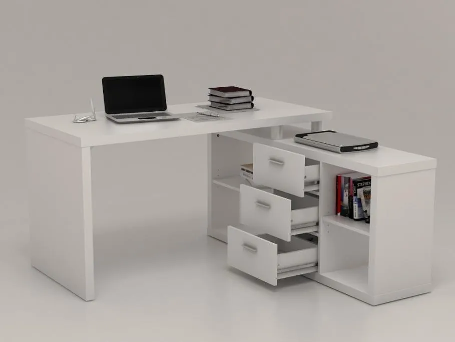 ALDRIC White Office Table