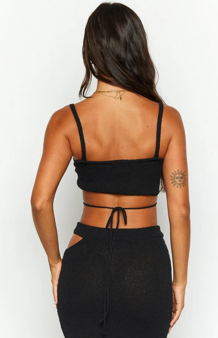 Annabella Black Crop Top