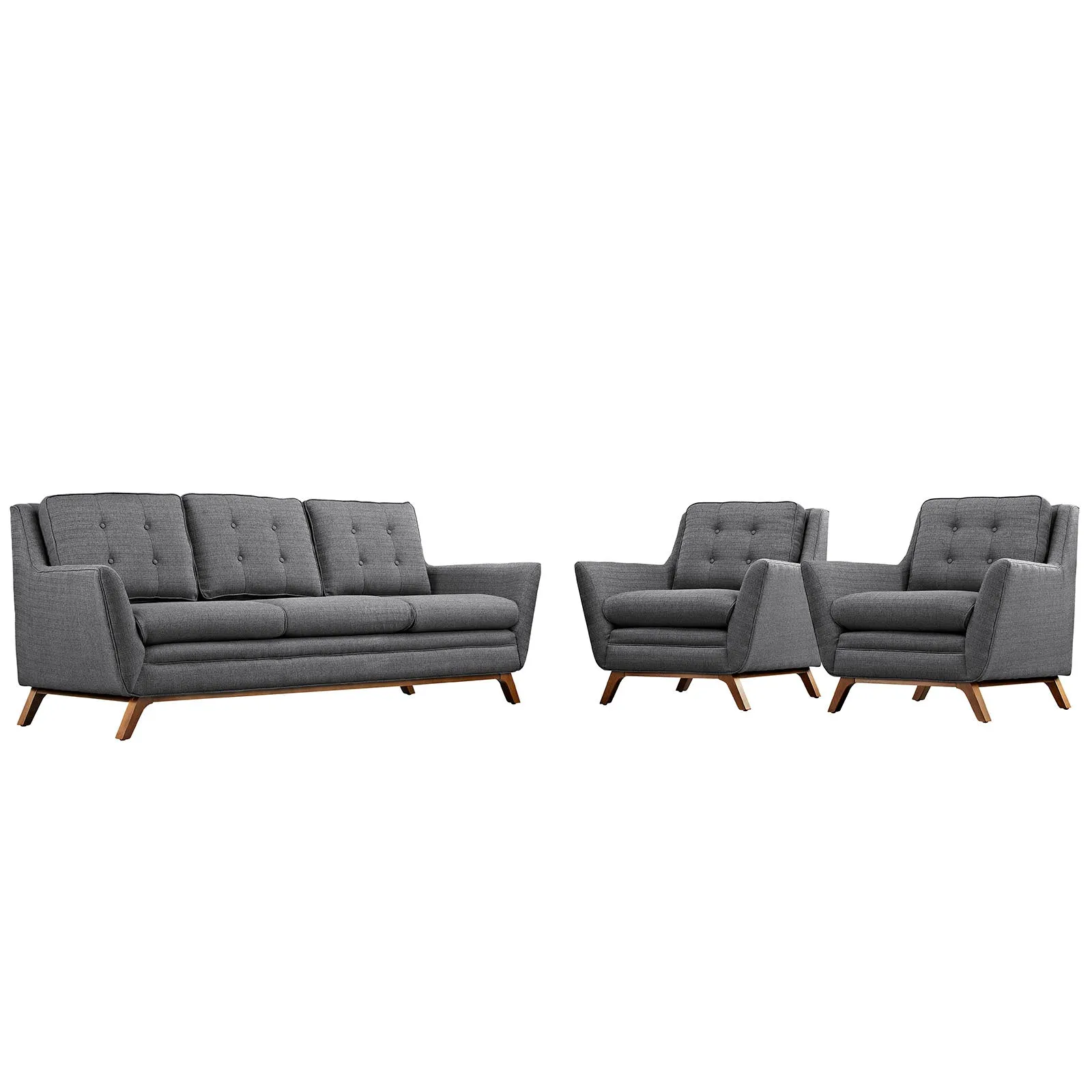 Beguile 3 Piece Upholstered Fabric Living Room Set by Modway