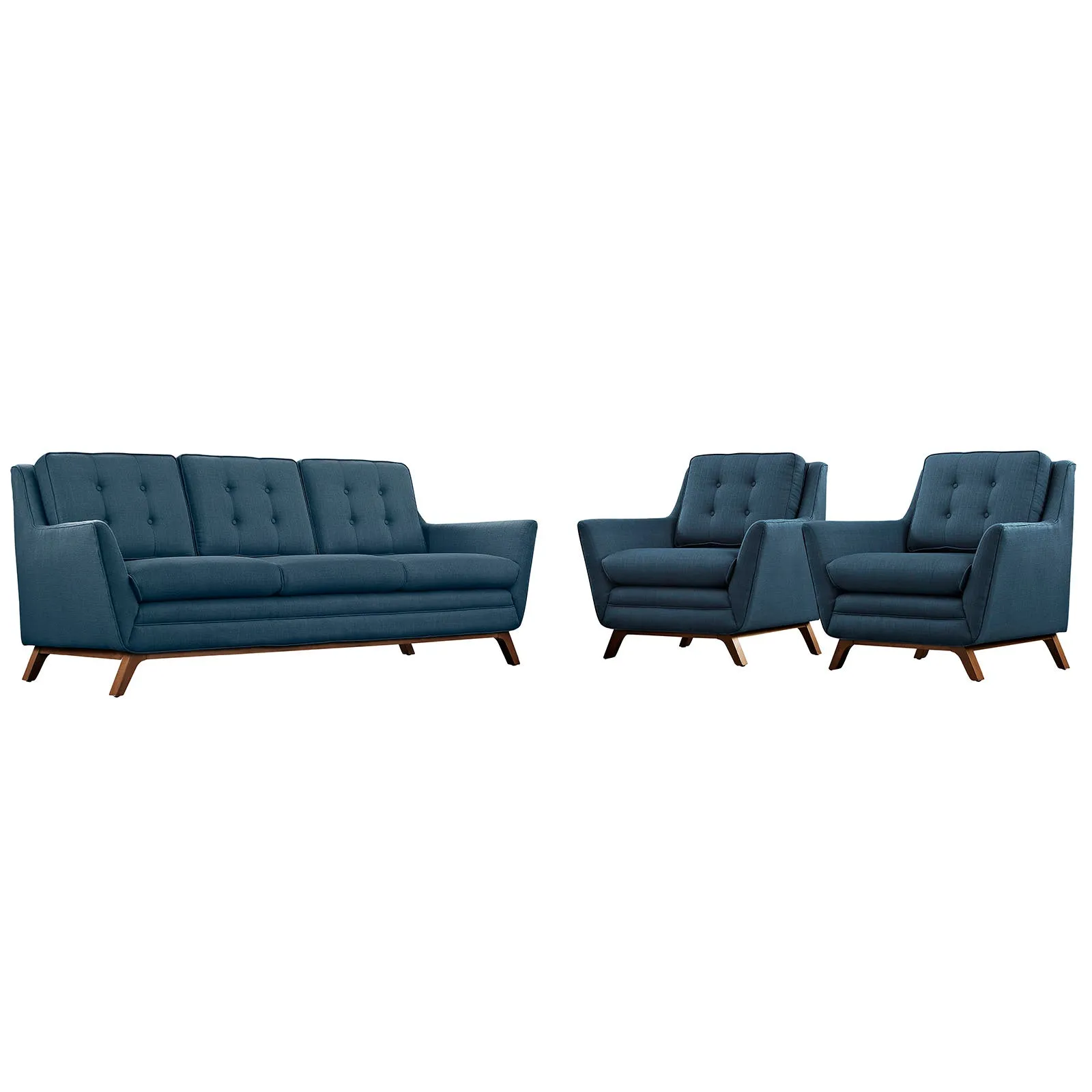 Beguile 3 Piece Upholstered Fabric Living Room Set by Modway