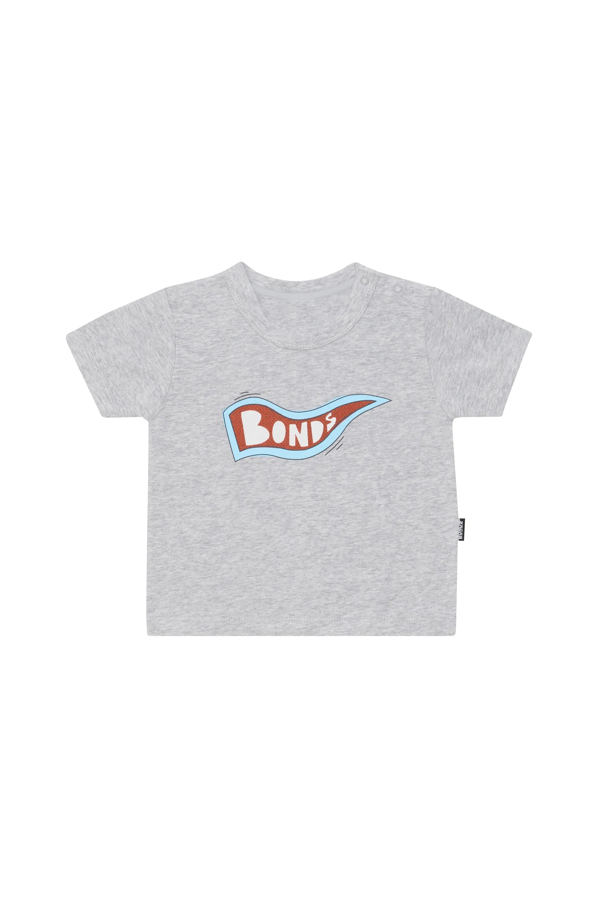 Bonds Baby Roomies Ringer Tee - Bonds Flag Grey Marle