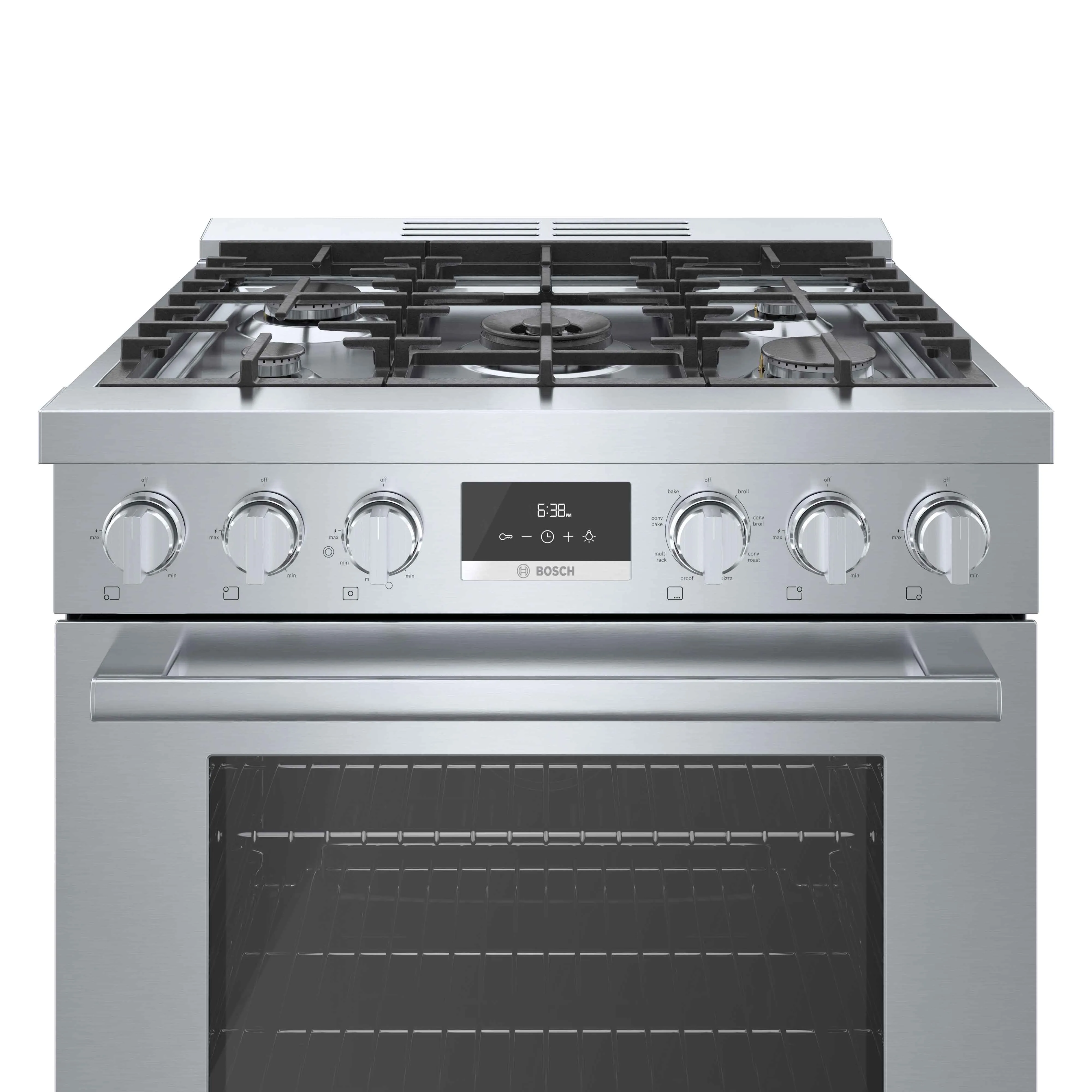 Bosch 30" Industrial Style Dual-Fuel Range Stainlesss Steel - HDS8055C