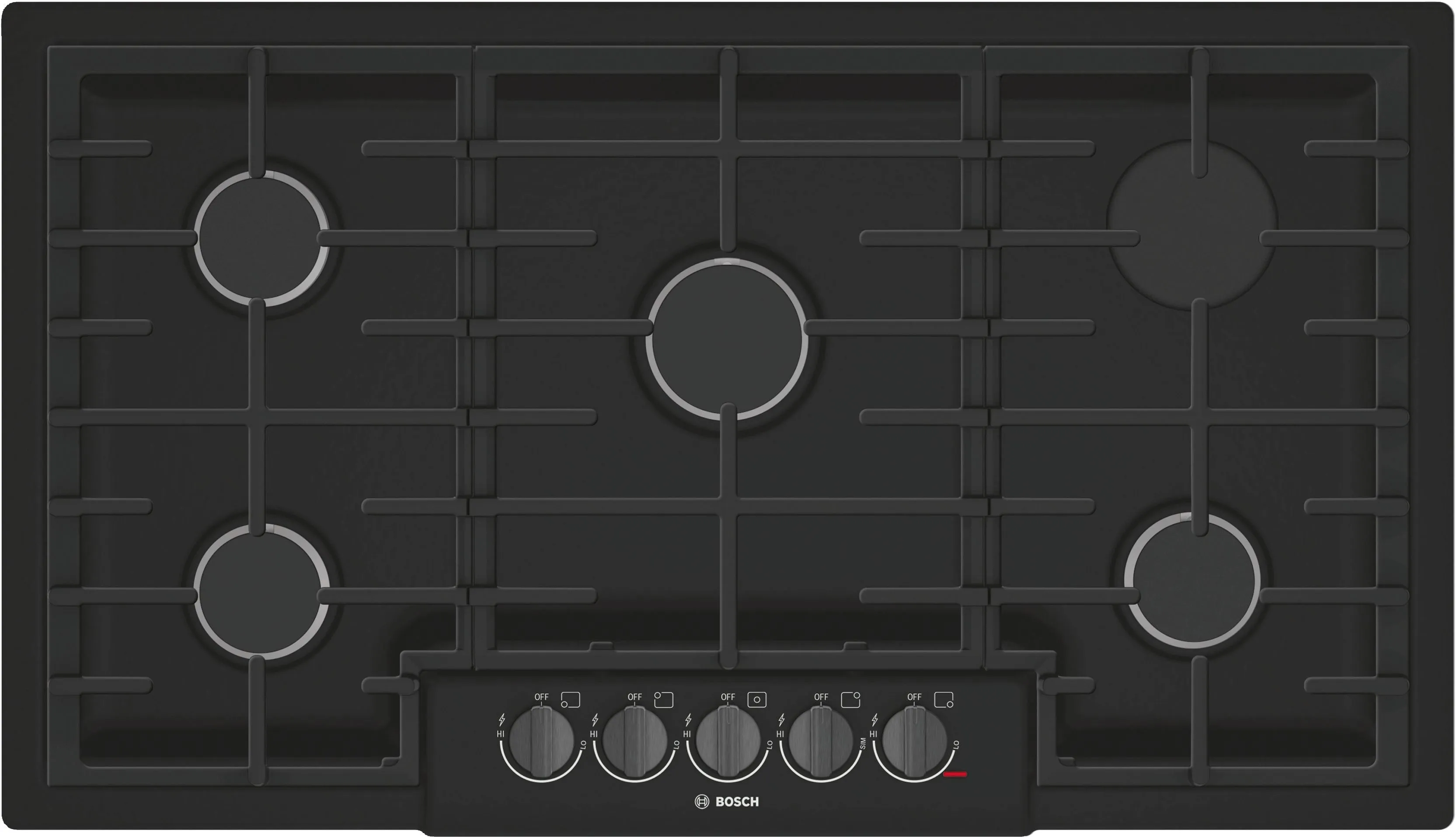 Bosch Black Stainless Steel 800 Series 36-Inch Gas Cooktop - NGM8646UC