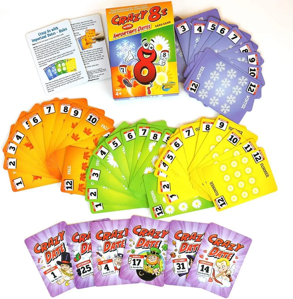 Crazy 8s with Important Dates Card Game