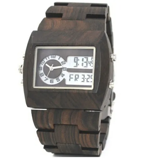 Digital Luminous Wood Wristwatch