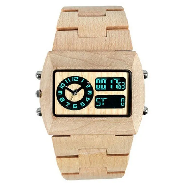 Digital Luminous Wood Wristwatch