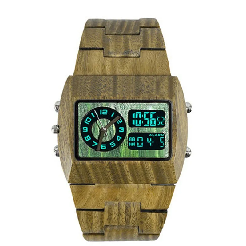 Digital Luminous Wood Wristwatch