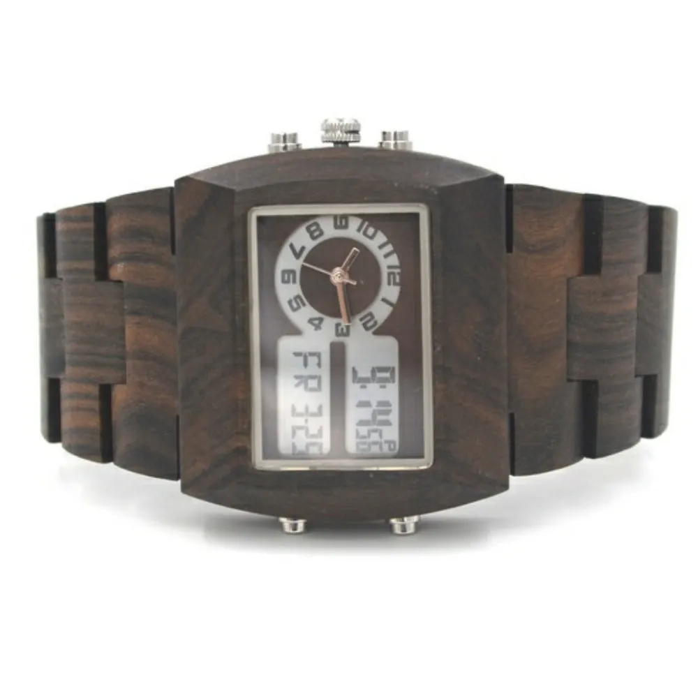 Digital Luminous Wood Wristwatch