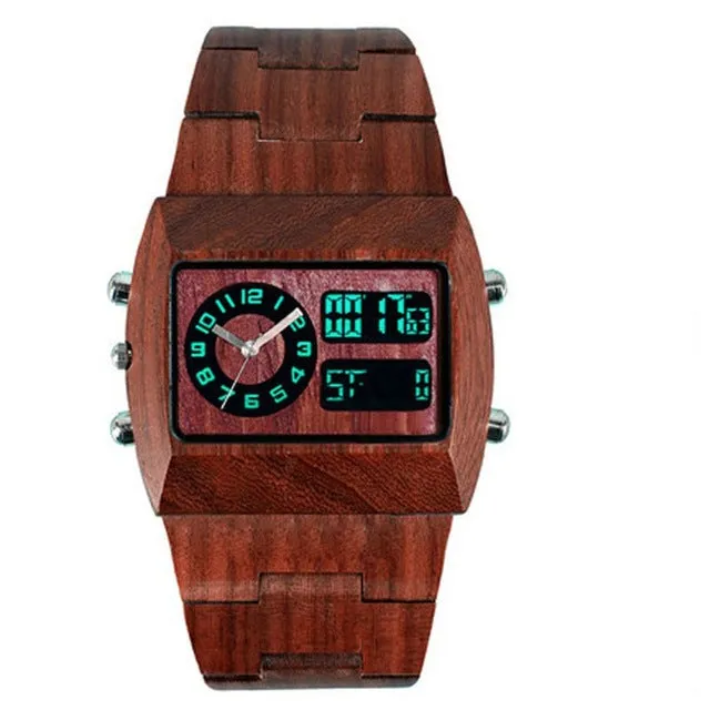 Digital Luminous Wood Wristwatch