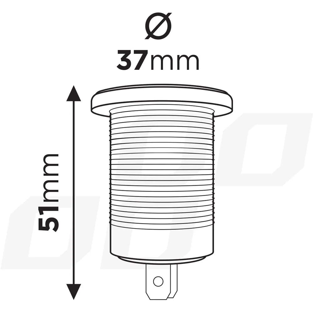 Double USB Charger with Digital Voltmeter 12/24V