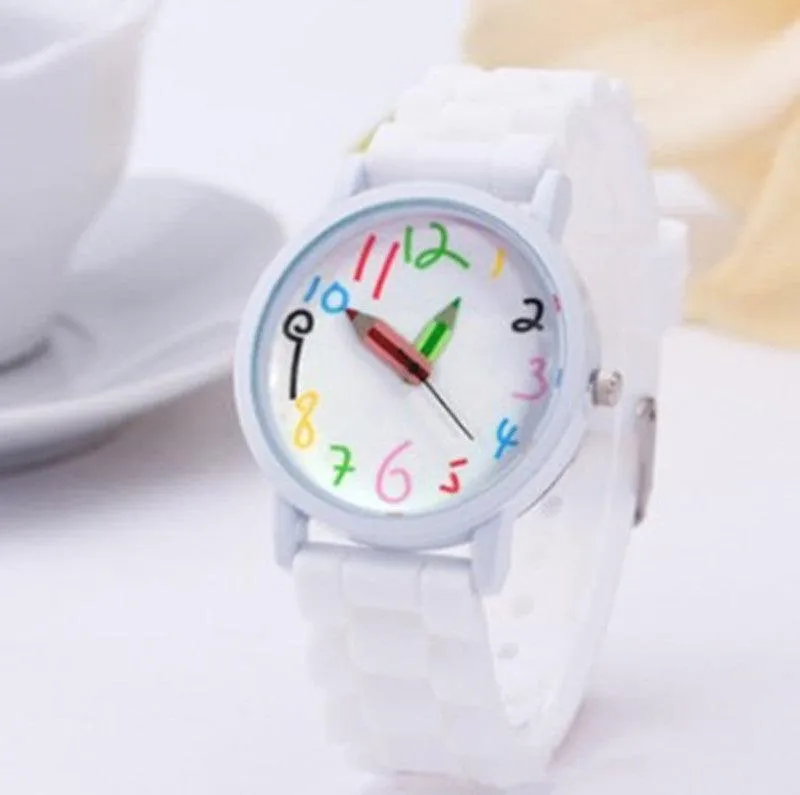 Explosive Silicone Pencil Watch Fashion Painted Quartz Watch