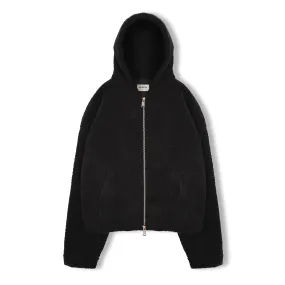 Fleeced Zip Hoodie - Black