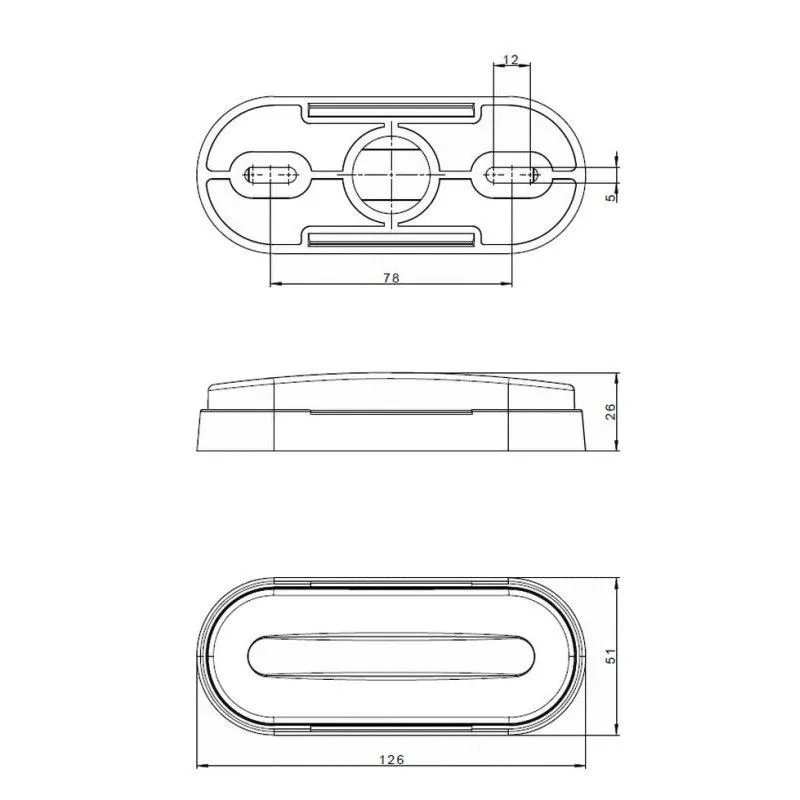 Fristom Red Rear Marker Light with LED Stripe