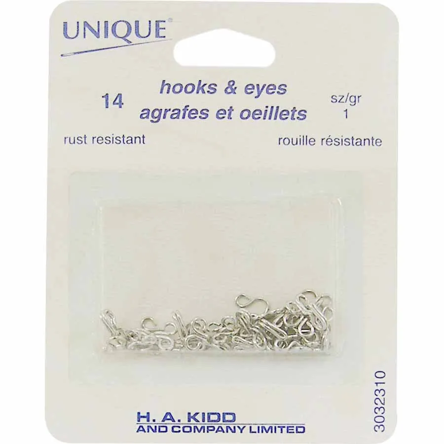 Hook & Eye Size .1 Silver- 3032310