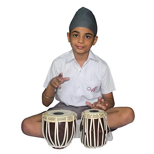 India Meets India Handicraft Miniature Musical Instrumental Set - Clarinet 8.5" and Tabla Drum 7" [Mango Wood - BROWN & YELLOW] - for 5-6 yrs Kids/Home Décor-Best Gift Made By Awarded Indian Artisan