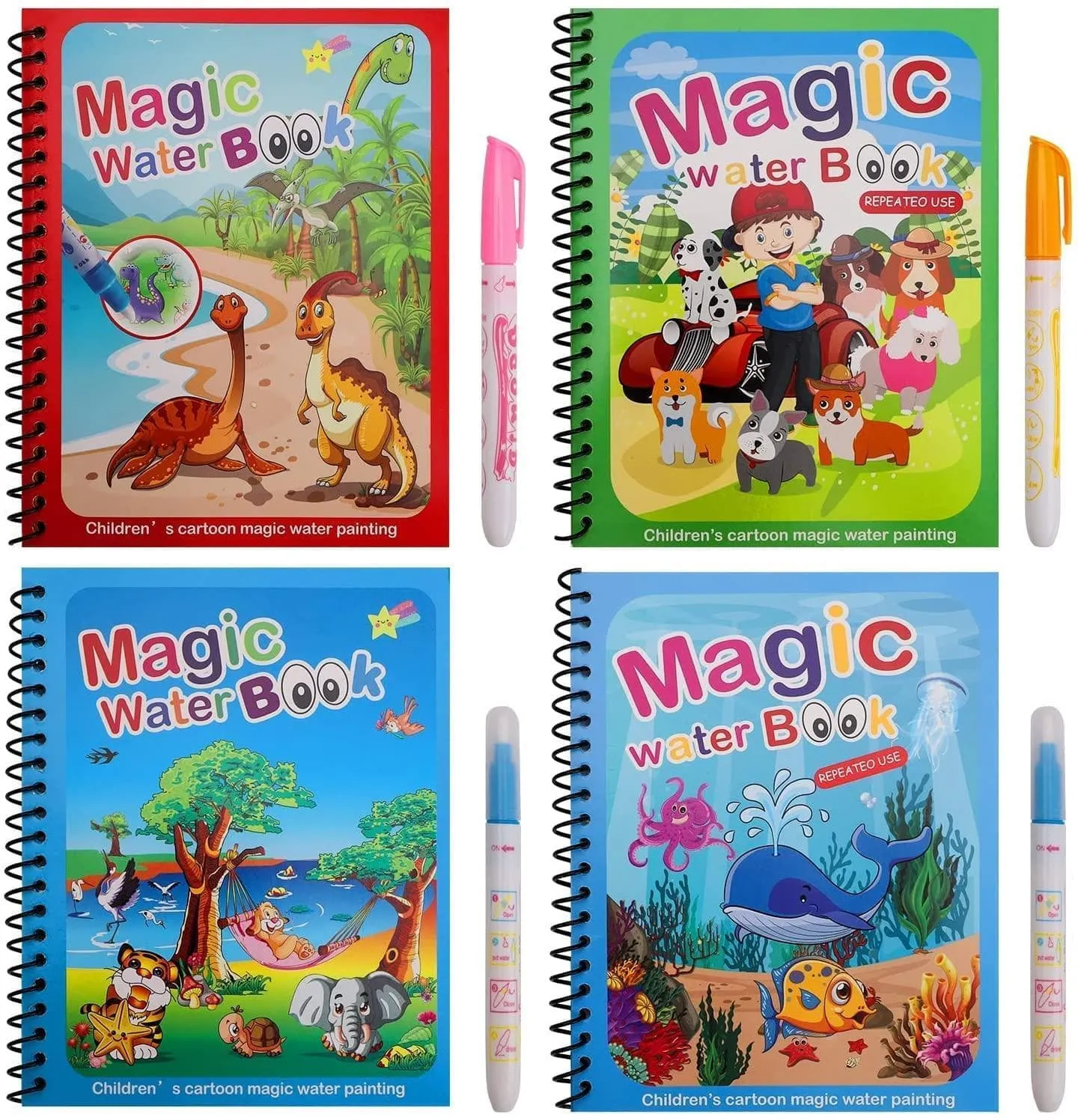 Magical Water Drawing Book (Set of 4)