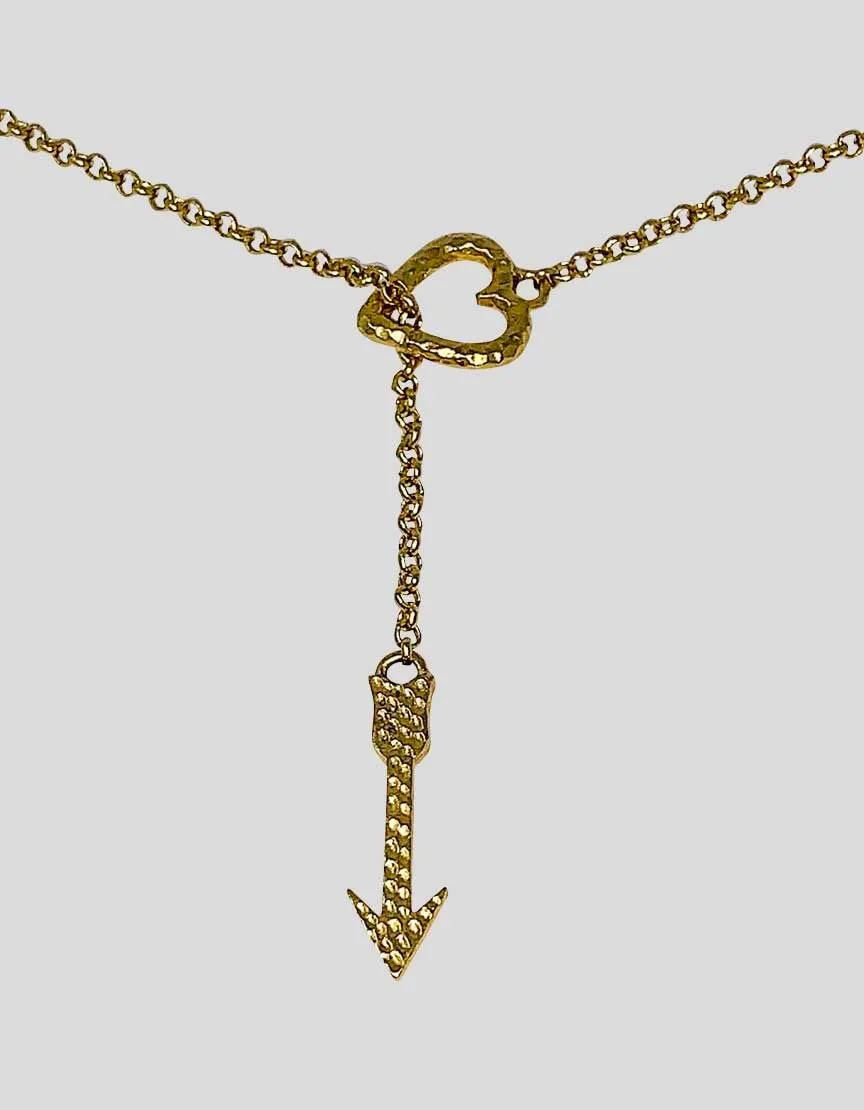 Melinda Maria Heart Arrow Y Chain Necklace