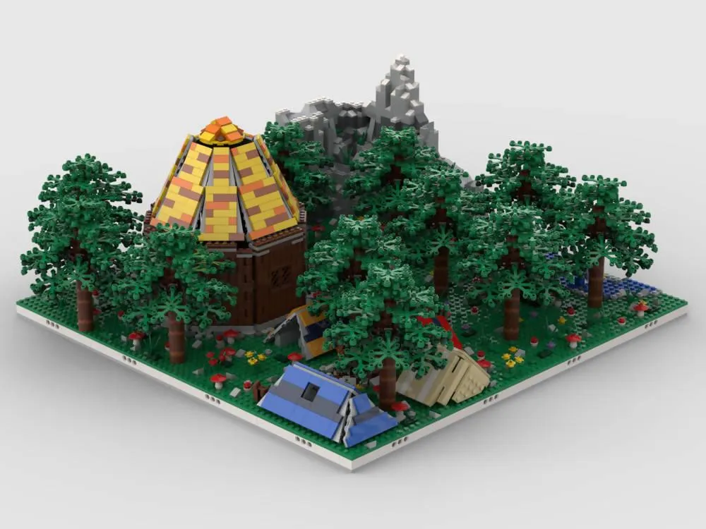 Modular Tent camp in the woods | build from 4 models