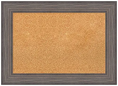 Natural Cork Board (29.12 x 21.12 in.), Country Barnwood Wood Frame - Bulletin Board, Organization Board, Pin Board - Medium