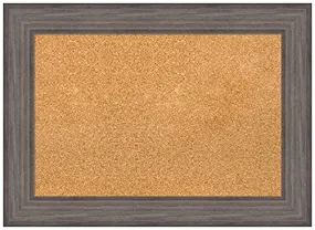 Natural Cork Board (29.12 x 21.12 in.), Country Barnwood Wood Frame - Bulletin Board, Organization Board, Pin Board - Medium