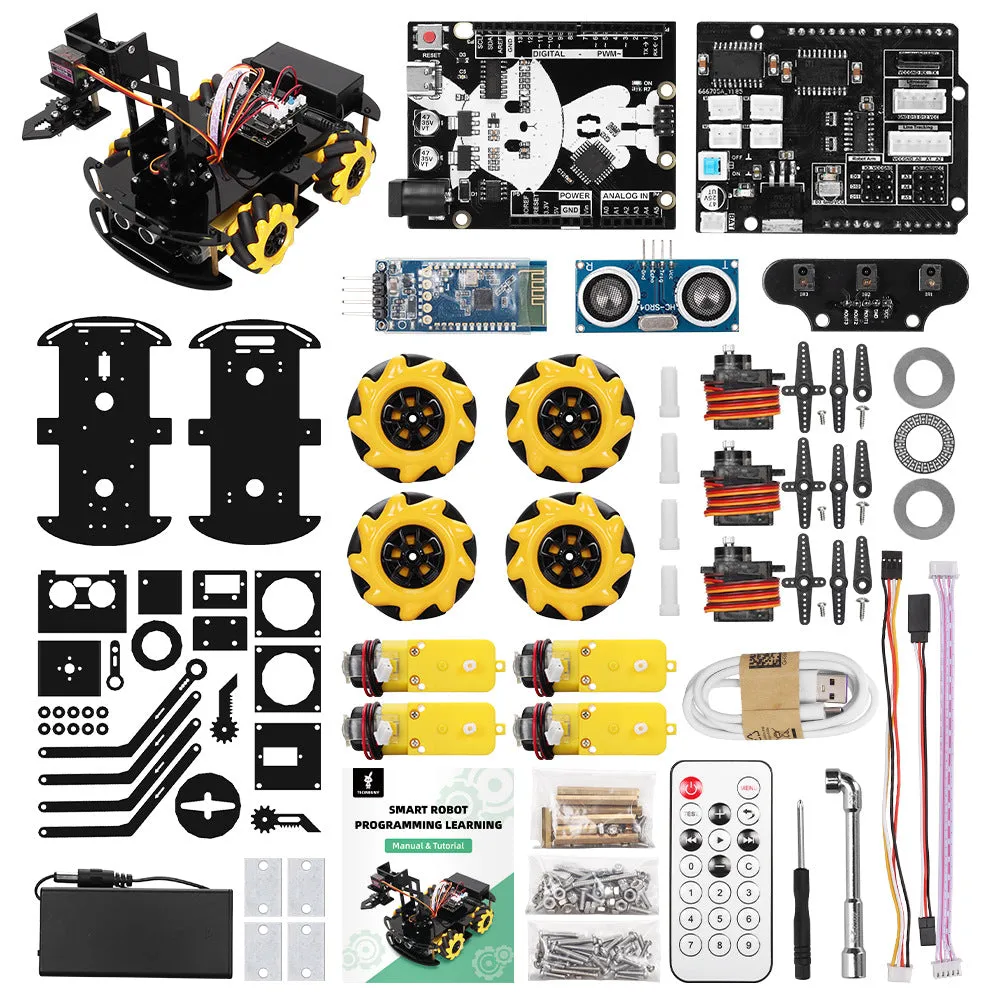 New Smart Robot Car Mechanical Arm Robot Starter Kit Programming Wireless Mechanical Arm Claw Robotics Starter Kit