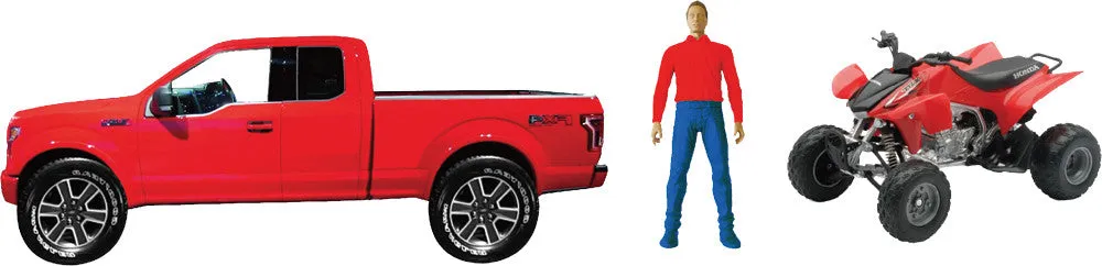 REPLICA 1:14 TRUCK/ATV FORD RED/HONDA TRX450R RED