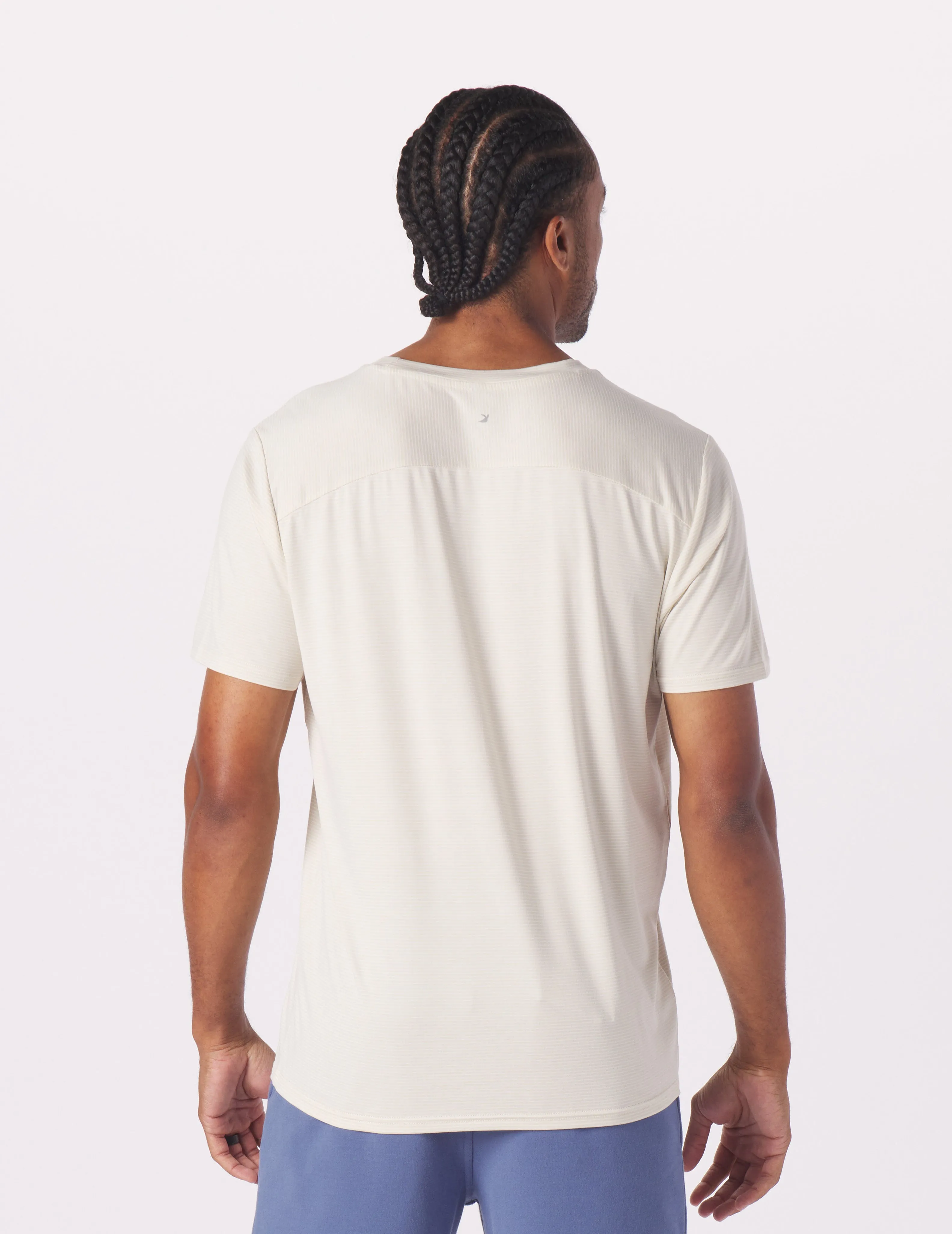 Salton Short Sleeve: Oatmilk/White Stripe