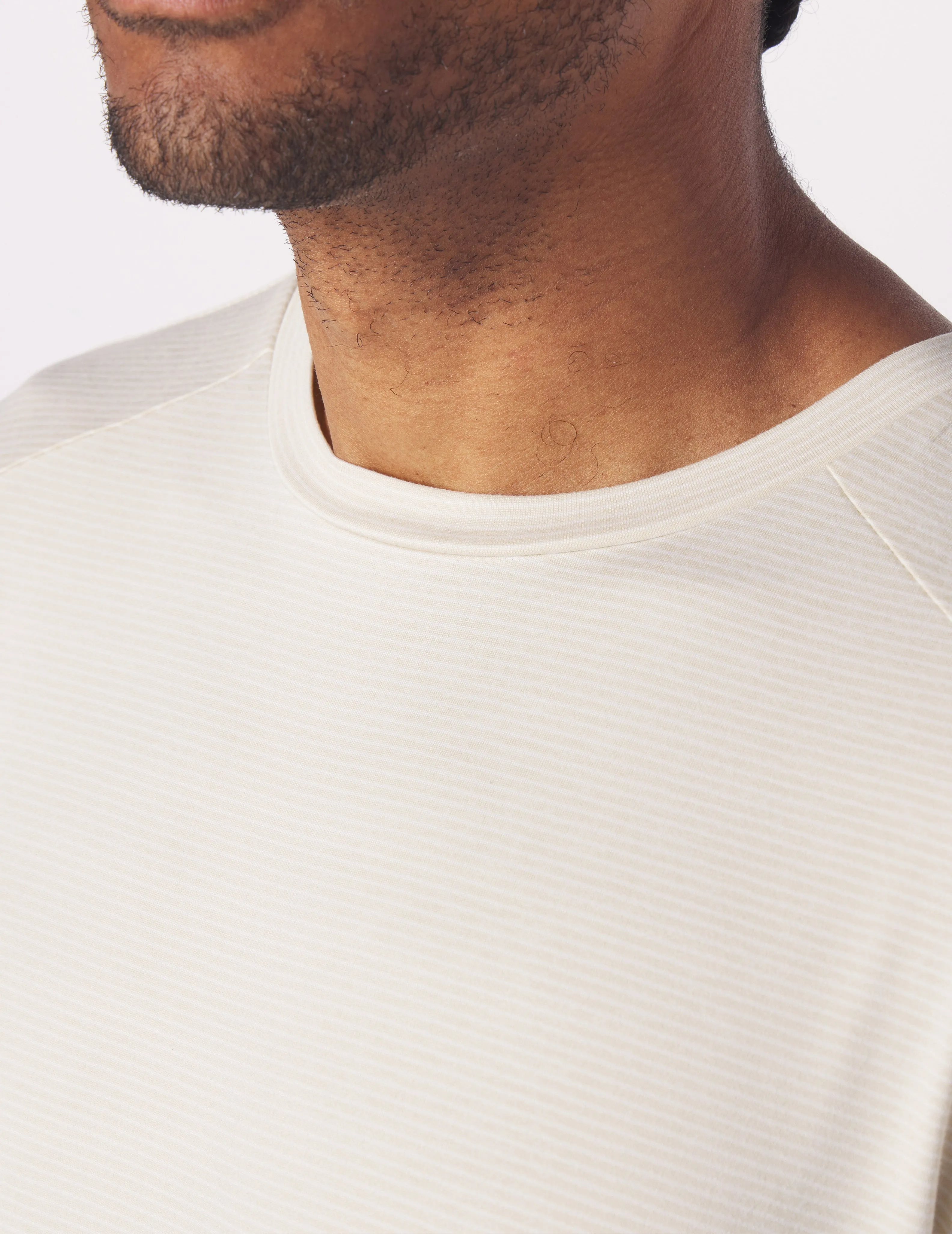 Salton Short Sleeve: Oatmilk/White Stripe