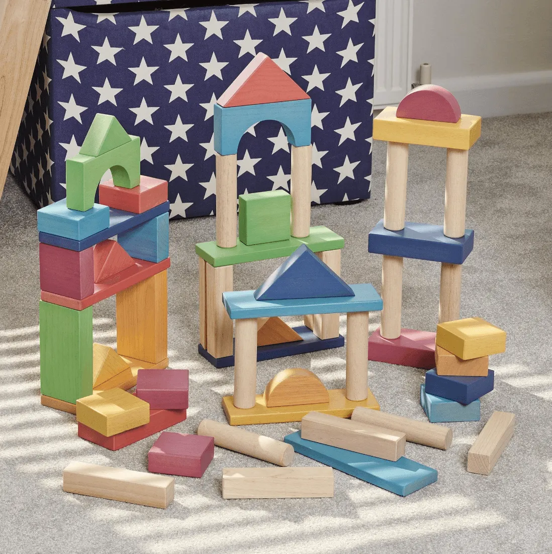 TickiT Rainbow Wooden Jumbo Block Set