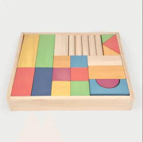 TickiT Rainbow Wooden Jumbo Block Set