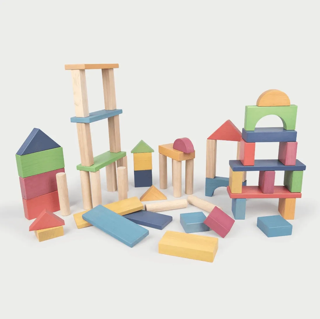 TickiT Rainbow Wooden Jumbo Block Set