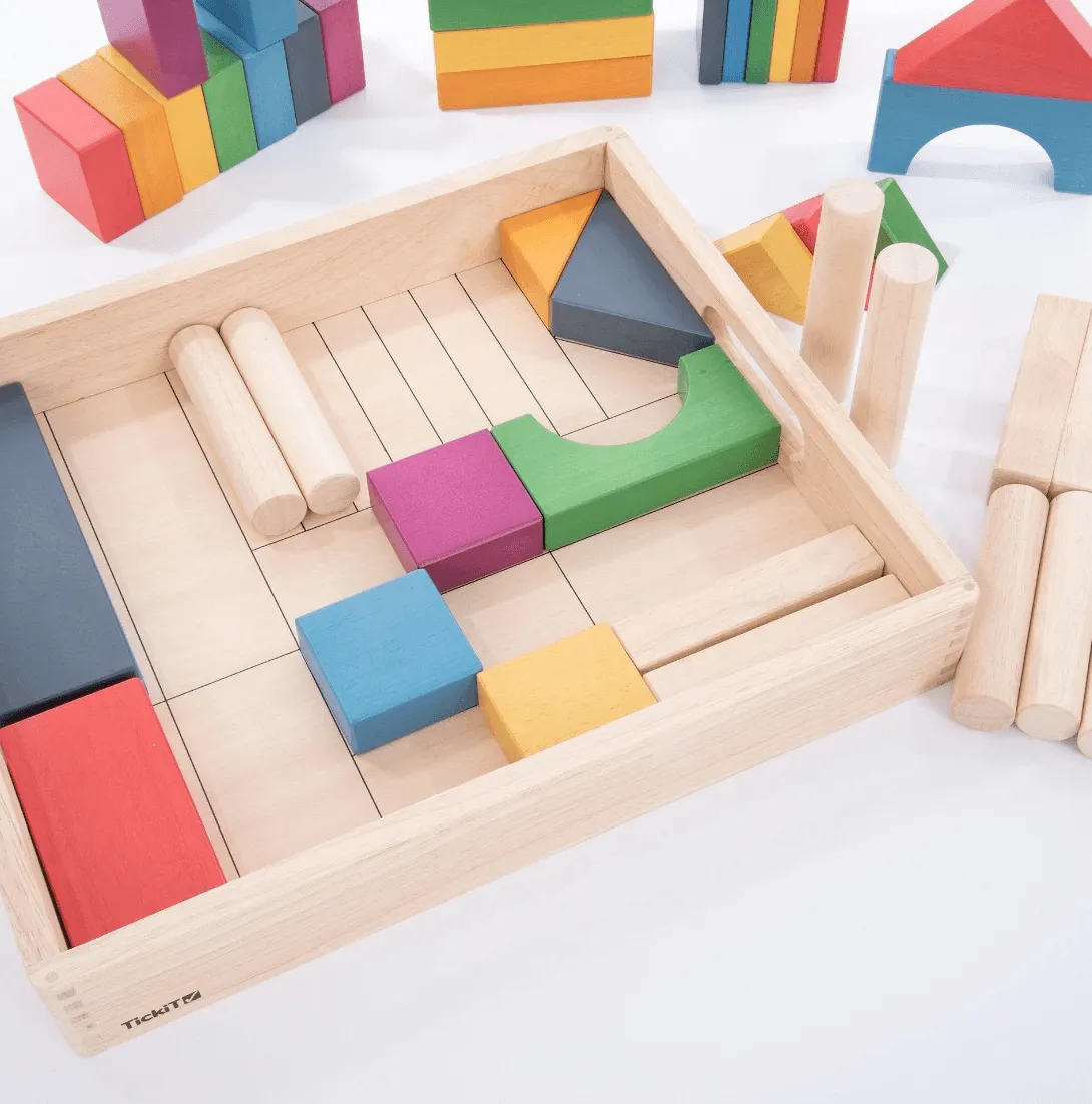 TickiT Rainbow Wooden Jumbo Block Set