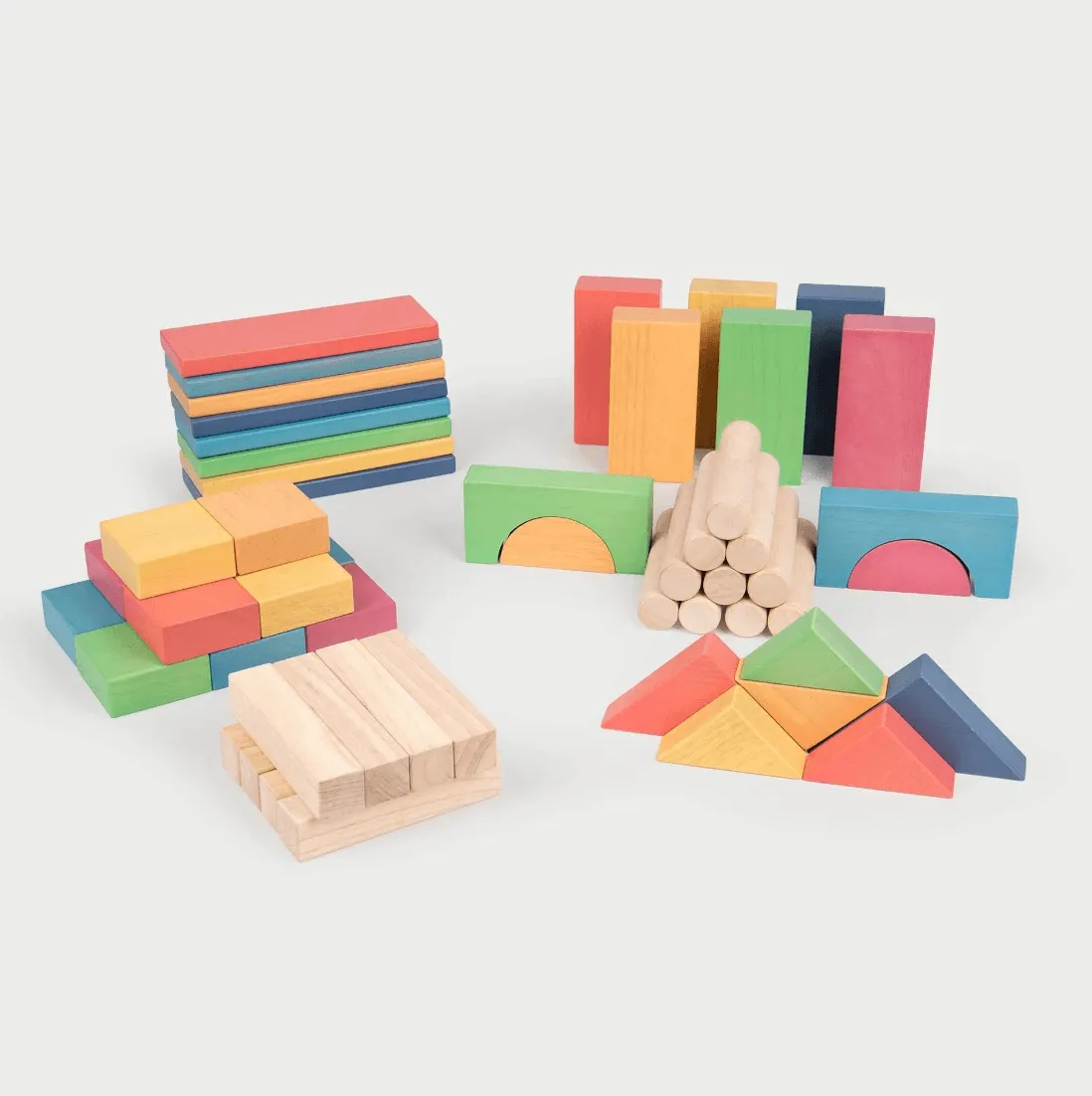 TickiT Rainbow Wooden Jumbo Block Set