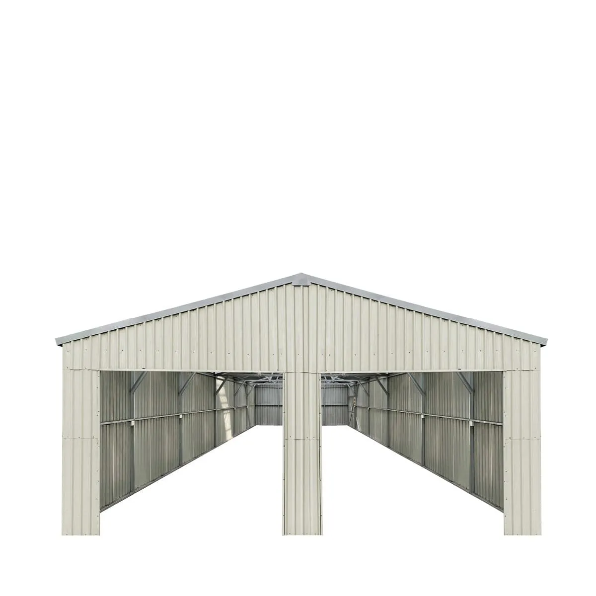 TMG Industrial 25’ x 41’ Double Garage Metal Barn Shed with Side Entry Door, 1025 Sq-Ft Floor Space, 9’8” Eave Height, 27 GA Metal, Skylights, 4/12 Roof Pitch, TMG-MS2541