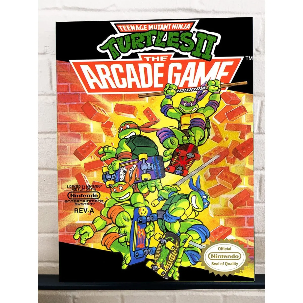 TMNT II Arcade Nintendo NES Cover Gallery Wrapped Canvas Print