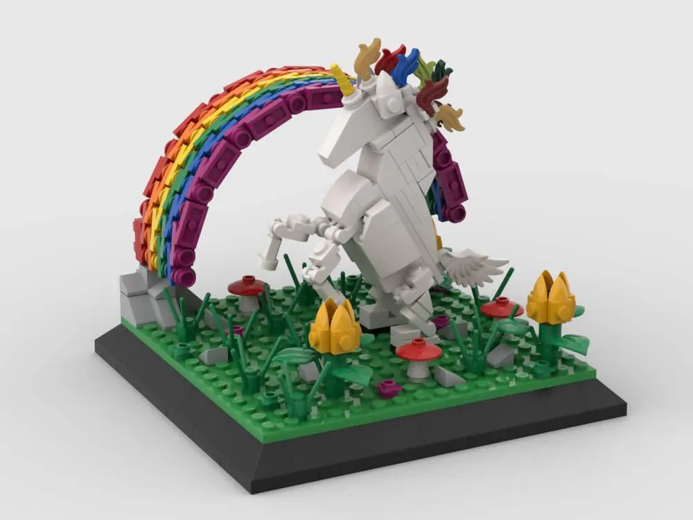 Unicorn with rainbow