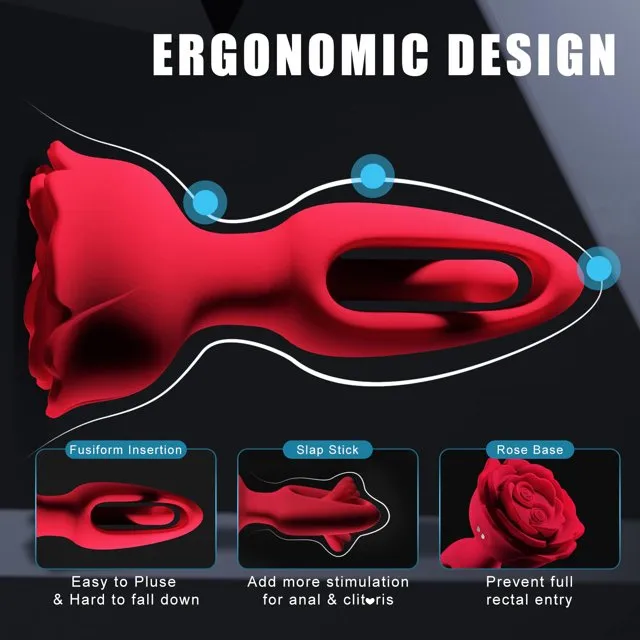 Vibrating Anal Plug Sex Toys,SENSIVO Rose Butt Plug Anal Toys with 9 Vibration & Flapping Modes Remote Control Vibrator Adult Sex Toy,Sex Toys for Couples