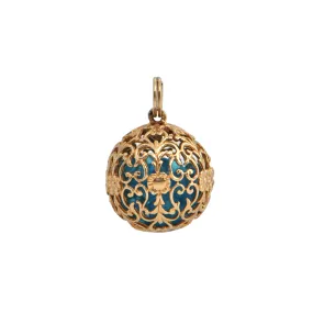 Vintage 14K Gold Ornate Ball Charm