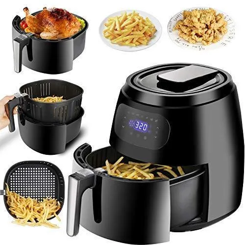 ZENY™ Air Fryer w/Digital Screen, XXL 7.6QT Large,8-15 Modes,1700W w/Auto Off Function &Recipe